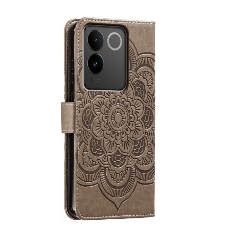 For vivo S17e Sun Mandala Embossing Pattern Phone Leather Case