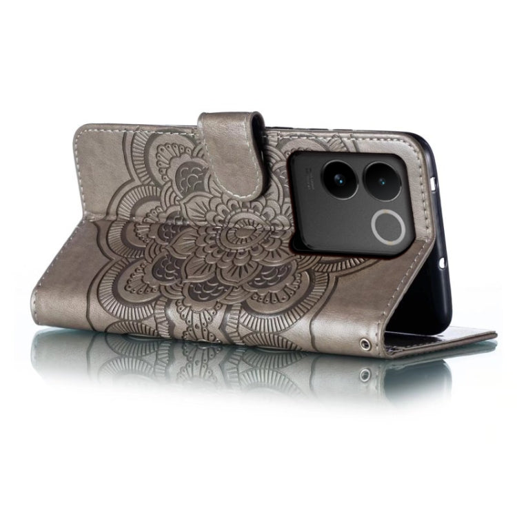 For vivo S17e Sun Mandala Embossing Pattern Phone Leather Case