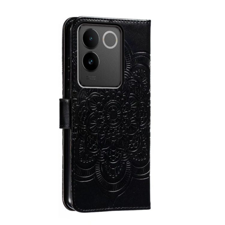 For vivo S17e Sun Mandala Embossing Pattern Phone Leather Case