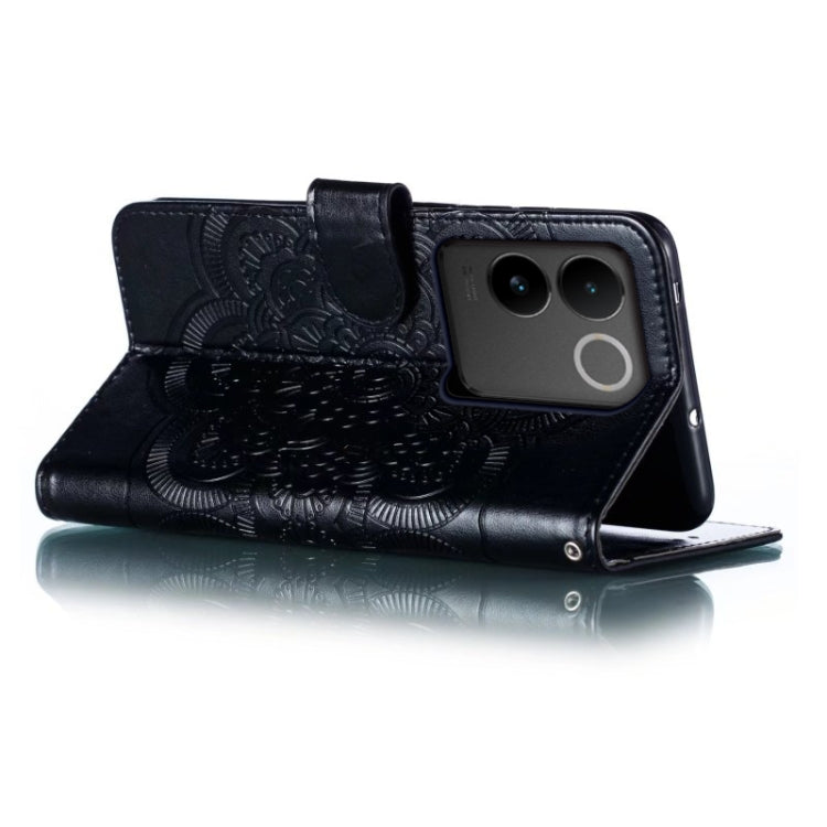 For vivo S17e Sun Mandala Embossing Pattern Phone Leather Case
