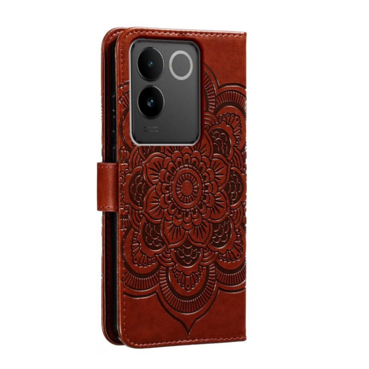 For vivo S17e Sun Mandala Embossing Pattern Phone Leather Case