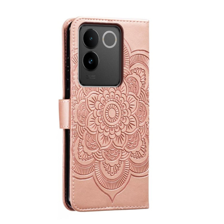 For vivo S17e Sun Mandala Embossing Pattern Phone Leather Case