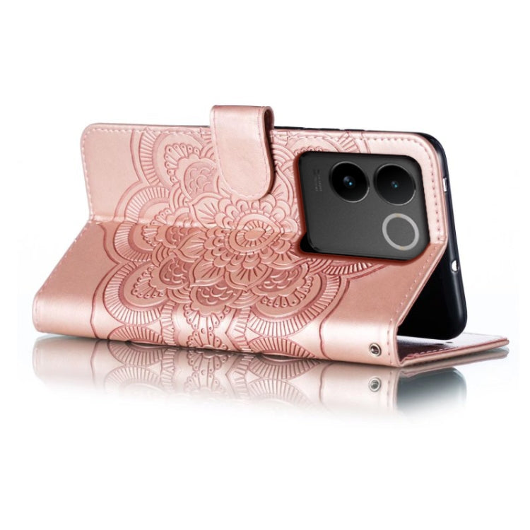 For vivo S17e Sun Mandala Embossing Pattern Phone Leather Case