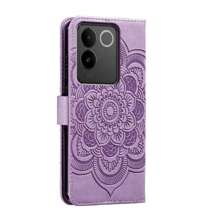 For vivo S17e Sun Mandala Embossing Pattern Phone Leather Case