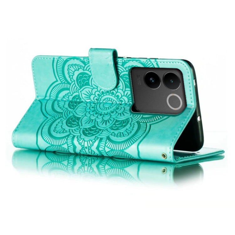 For vivo S17e Sun Mandala Embossing Pattern Phone Leather Case