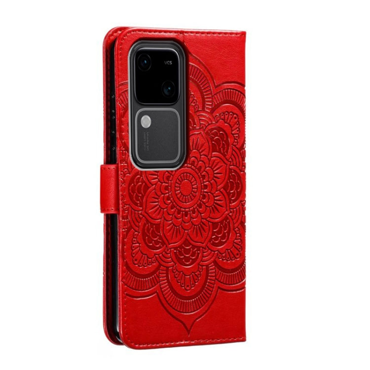 For vivo S18 Sun Mandala Embossing Pattern Phone Leather Case