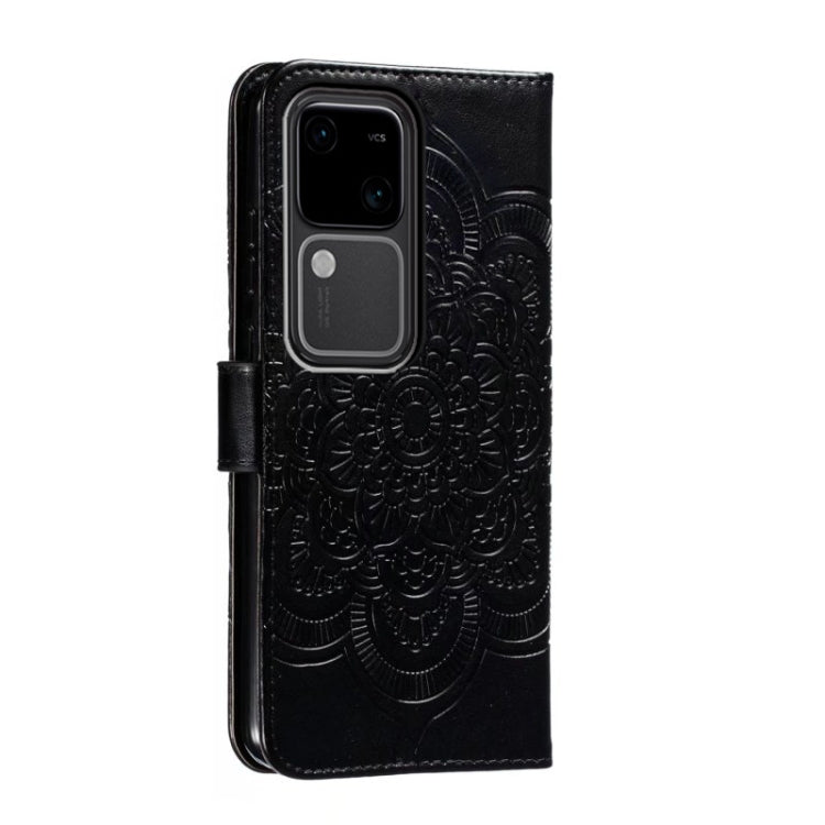 For vivo S18 Sun Mandala Embossing Pattern Phone Leather Case