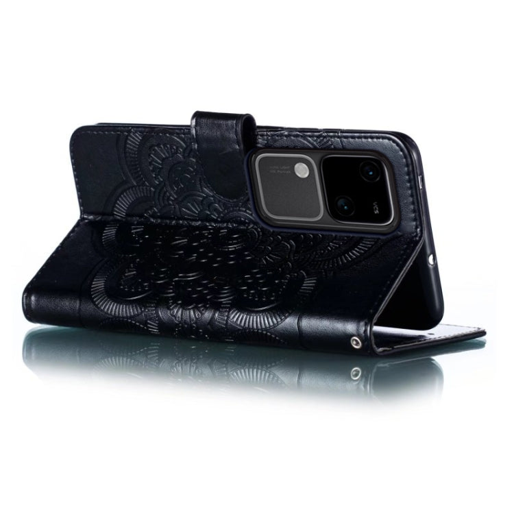 For vivo S18 Sun Mandala Embossing Pattern Phone Leather Case