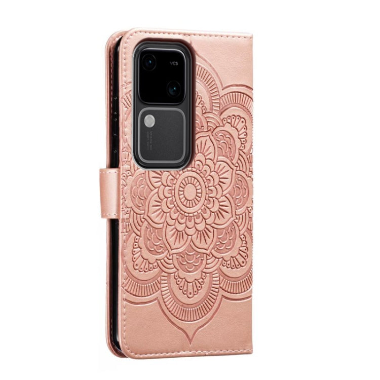 For vivo S18 Sun Mandala Embossing Pattern Phone Leather Case