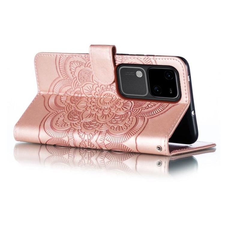 For vivo S18 Sun Mandala Embossing Pattern Phone Leather Case