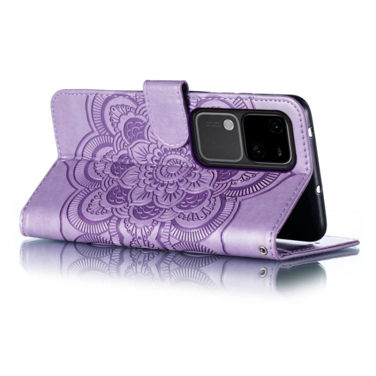 For vivo S18 Sun Mandala Embossing Pattern Phone Leather Case