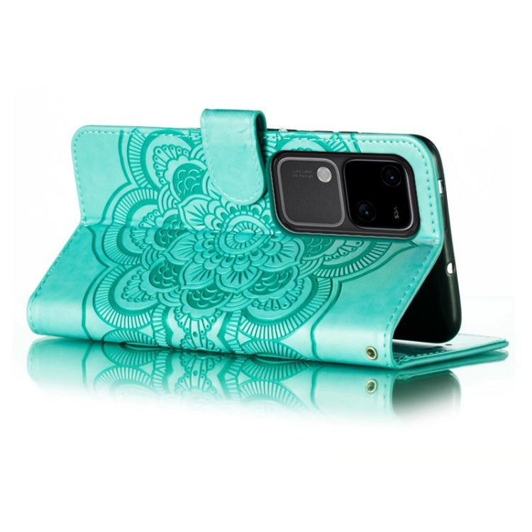 For vivo S18 Sun Mandala Embossing Pattern Phone Leather Case