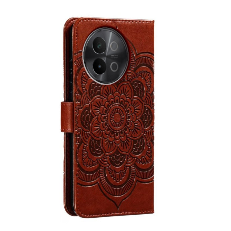 For vivo S18e Sun Mandala Embossing Pattern Phone Leather Case