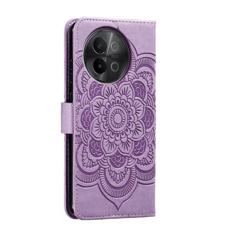For vivo S18e Sun Mandala Embossing Pattern Phone Leather Case