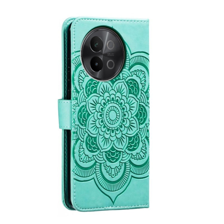 For vivo S18e Sun Mandala Embossing Pattern Phone Leather Case