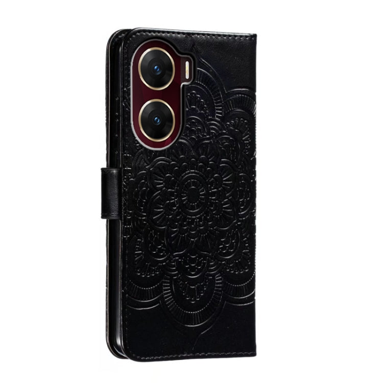 For vivo V29e Sun Mandala Embossing Pattern Phone Leather Case