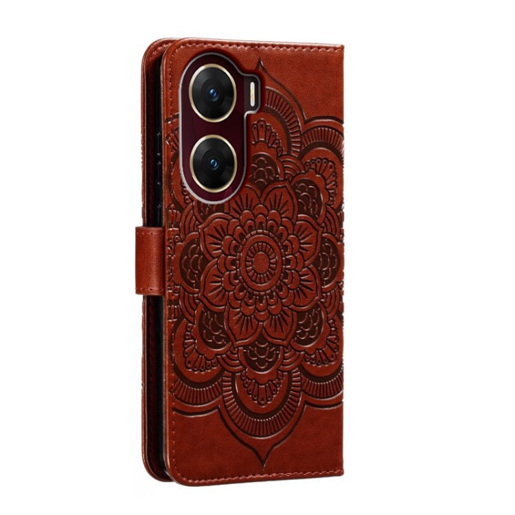 For vivo V29e Sun Mandala Embossing Pattern Phone Leather Case