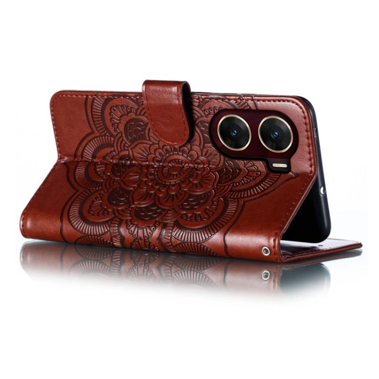 For vivo V29e Sun Mandala Embossing Pattern Phone Leather Case