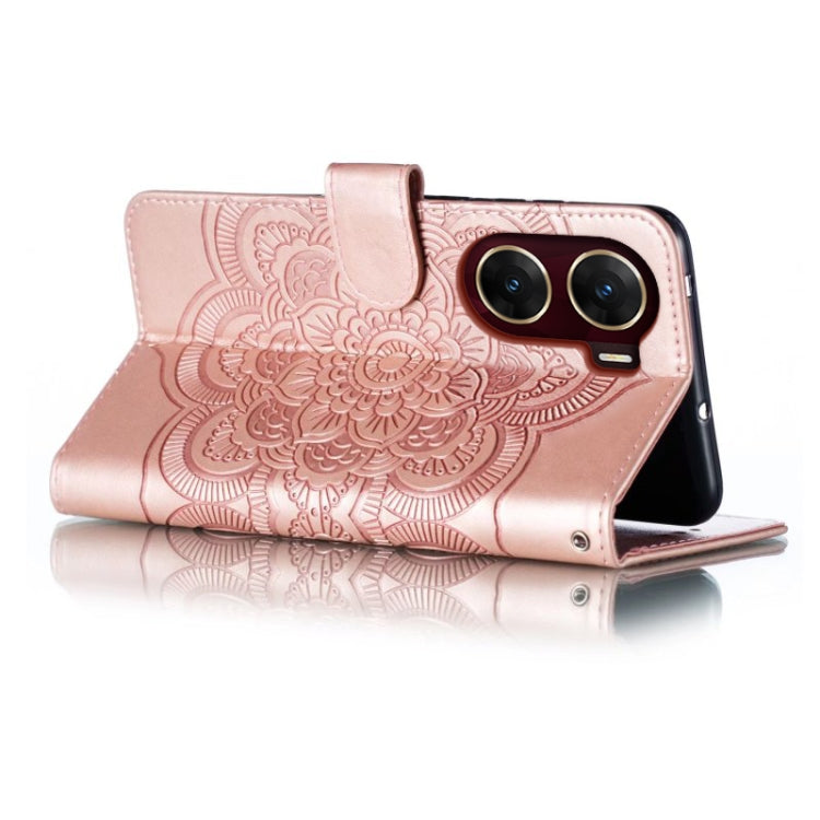 For vivo V29e Sun Mandala Embossing Pattern Phone Leather Case