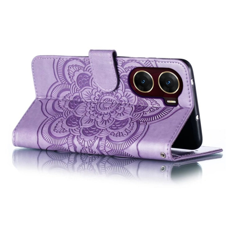 For vivo V29e Sun Mandala Embossing Pattern Phone Leather Case