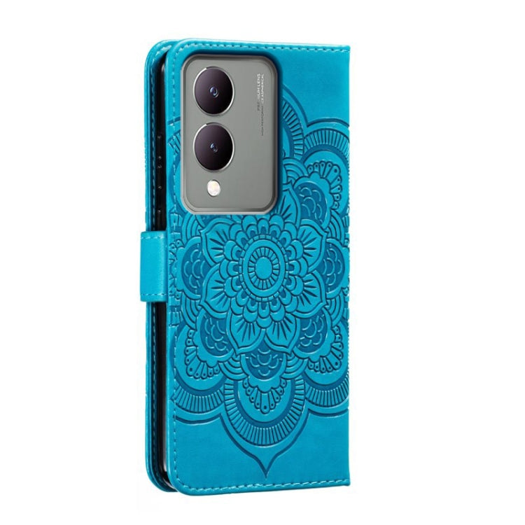 For vivo Y17S Sun Mandala Embossing Pattern Phone Leather Case
