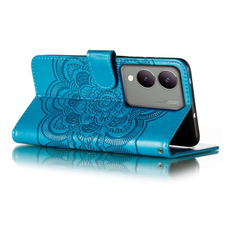 For vivo Y17S Sun Mandala Embossing Pattern Phone Leather Case