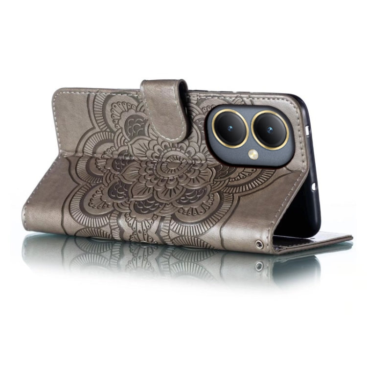 For vivo Y35M+ Sun Mandala Embossing Pattern Phone Leather Case