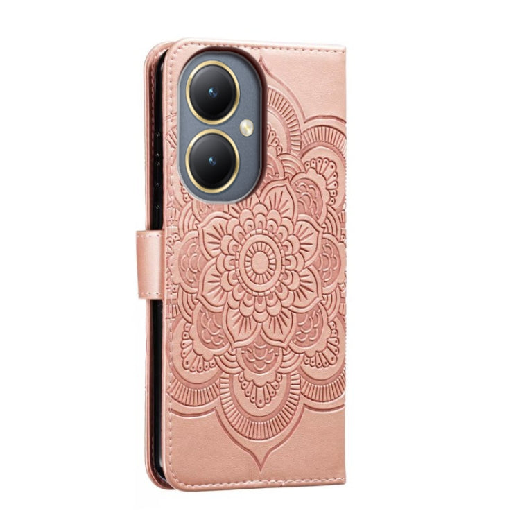 For vivo Y35M+ Sun Mandala Embossing Pattern Phone Leather Case
