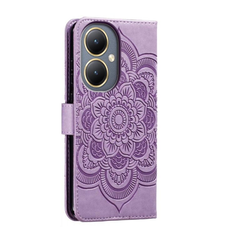 For vivo Y35M+ Sun Mandala Embossing Pattern Phone Leather Case