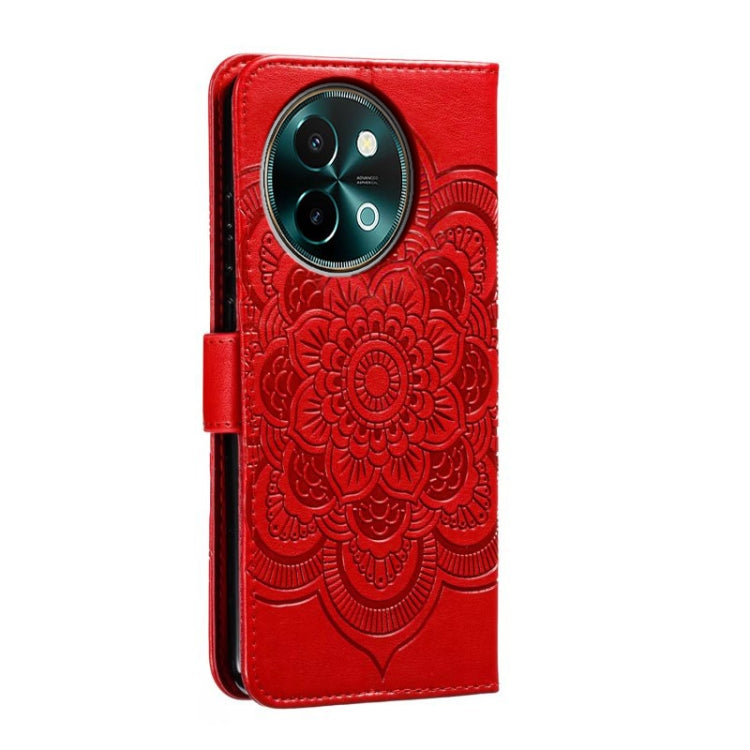 For vivo Y38 Sun Mandala Embossing Pattern Phone Leather Case