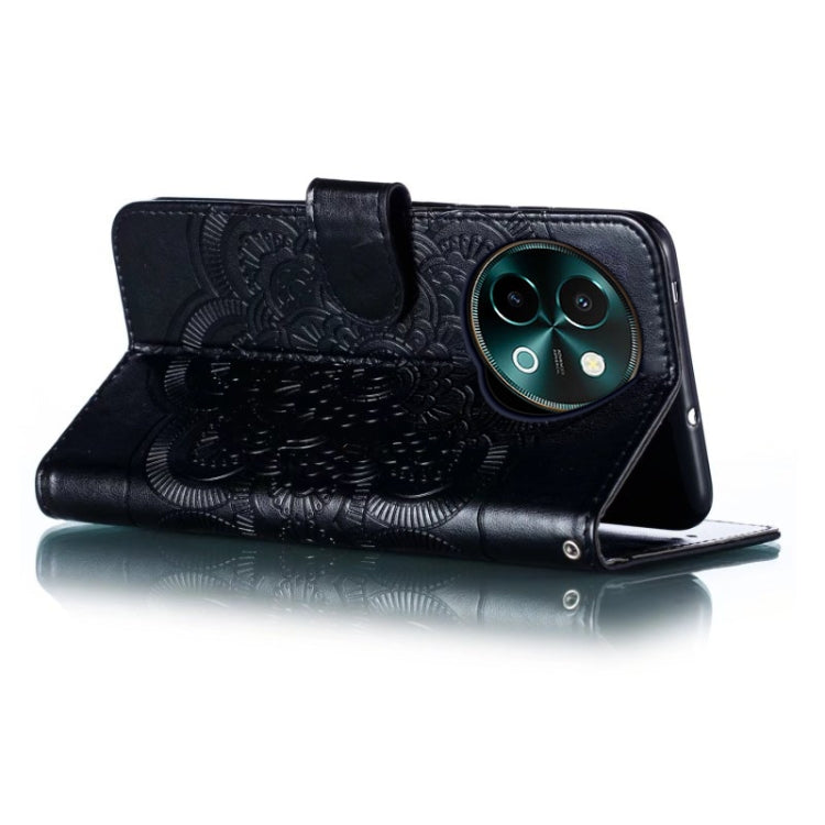 For vivo Y38 Sun Mandala Embossing Pattern Phone Leather Case