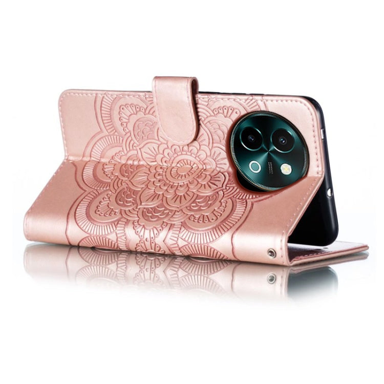 For vivo Y38 Sun Mandala Embossing Pattern Phone Leather Case