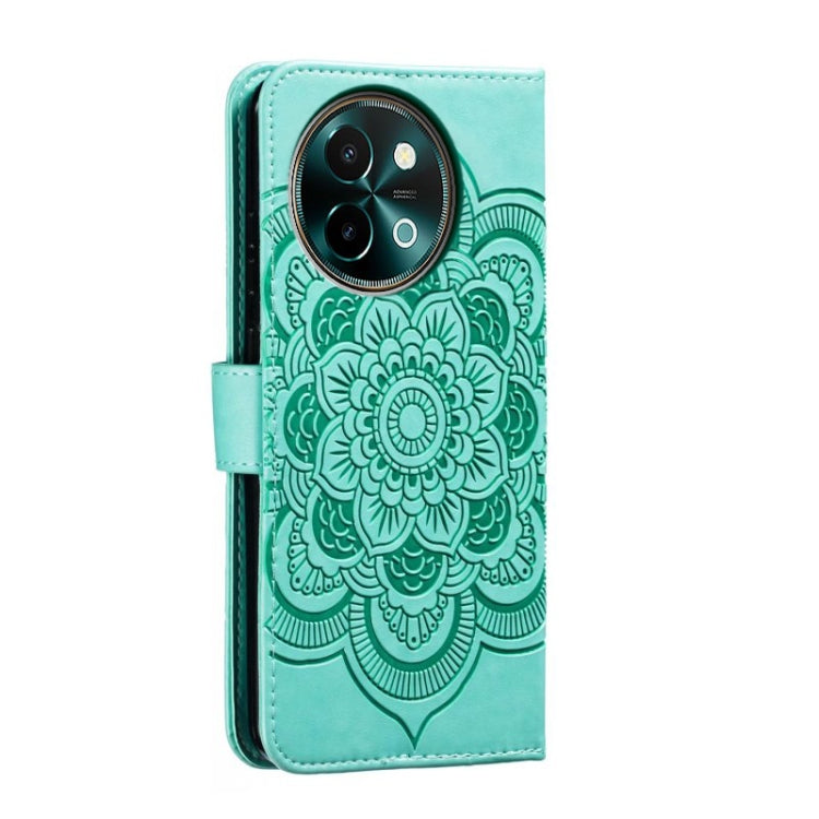 For vivo Y38 Sun Mandala Embossing Pattern Phone Leather Case