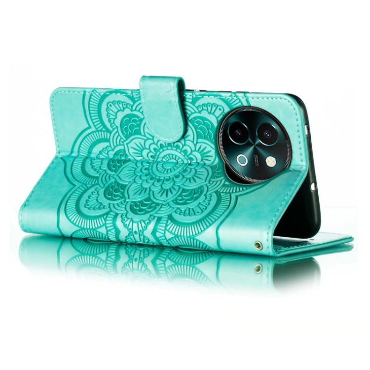 For vivo Y38 Sun Mandala Embossing Pattern Phone Leather Case