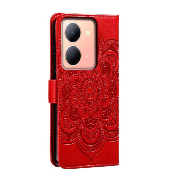 For vivo Y78 Sun Mandala Embossing Pattern Phone Leather Case