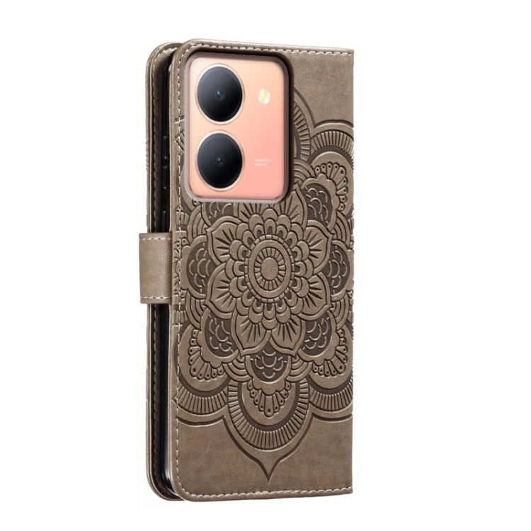 For vivo Y78 Sun Mandala Embossing Pattern Phone Leather Case