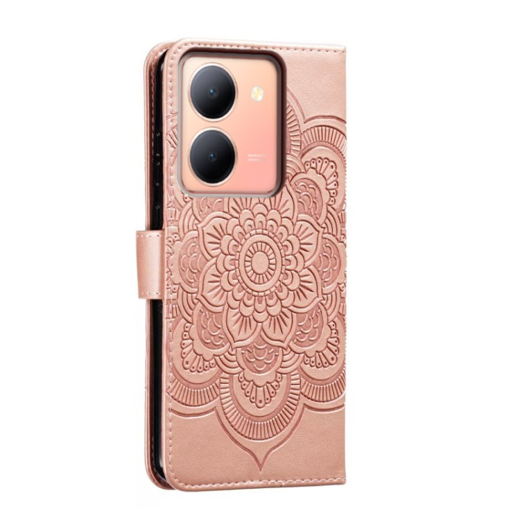 For vivo Y78 Sun Mandala Embossing Pattern Phone Leather Case