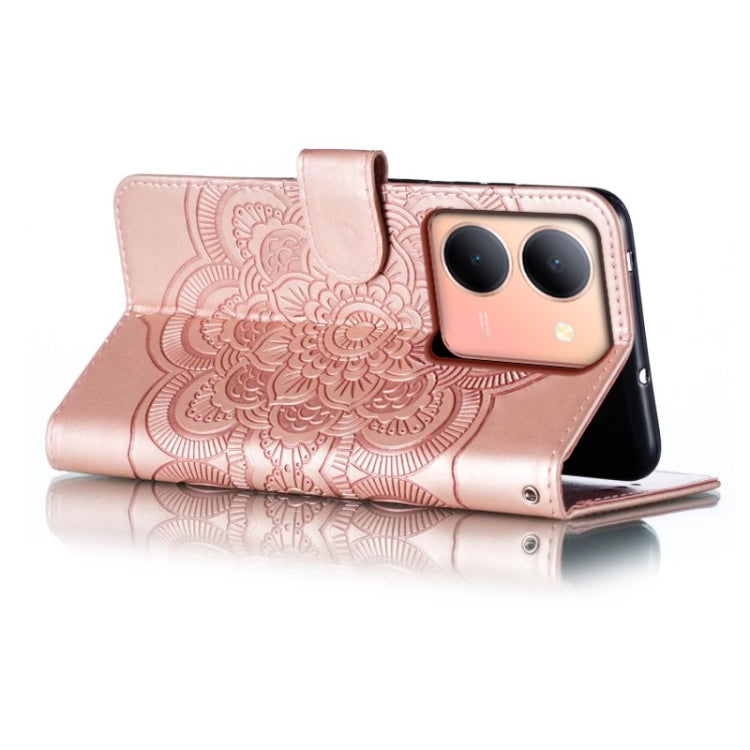 For vivo Y78 Sun Mandala Embossing Pattern Phone Leather Case