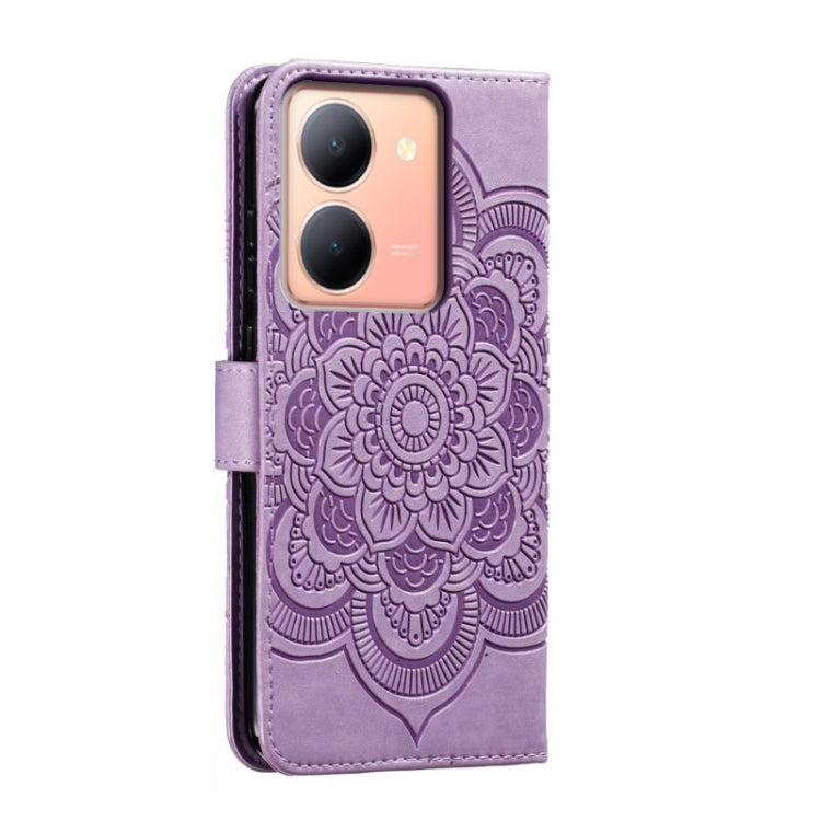 For vivo Y78 Sun Mandala Embossing Pattern Phone Leather Case