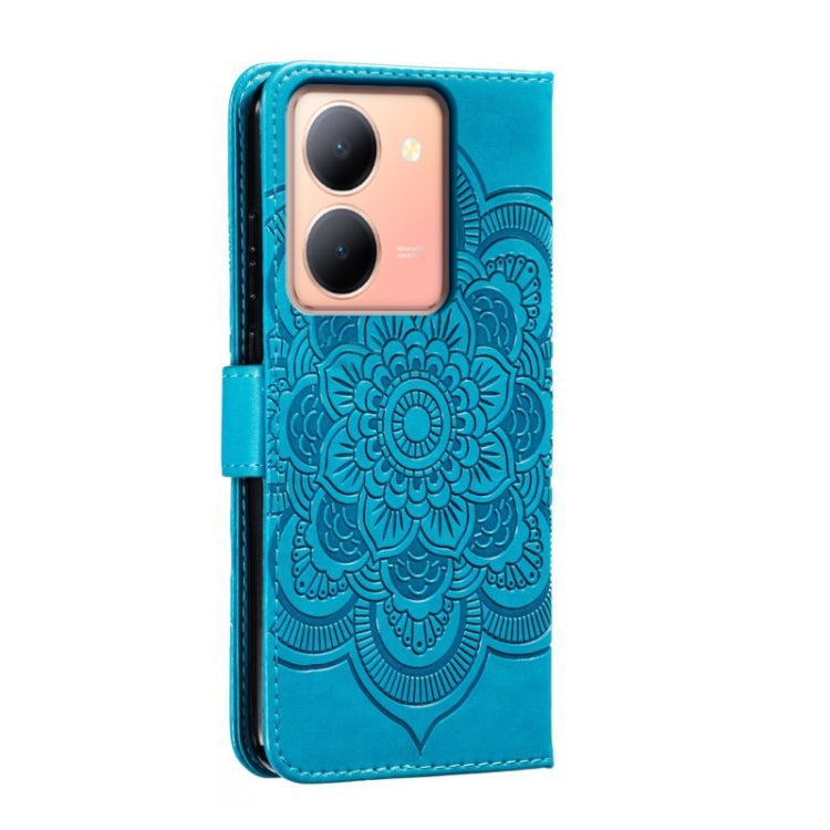 For vivo Y78 Sun Mandala Embossing Pattern Phone Leather Case
