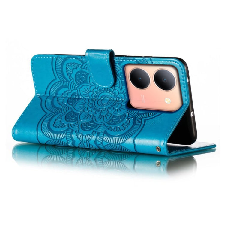 For vivo Y78 Sun Mandala Embossing Pattern Phone Leather Case