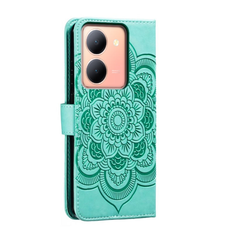 For vivo Y78 Sun Mandala Embossing Pattern Phone Leather Case