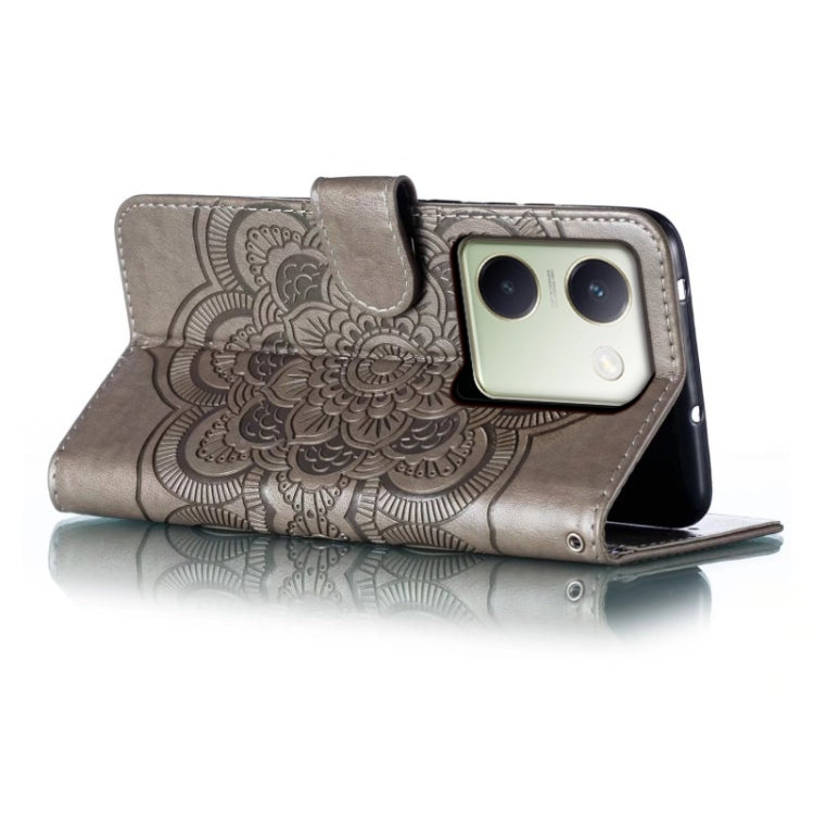 For vivo Y100 5G Sun Mandala Embossing Pattern Phone Leather Case