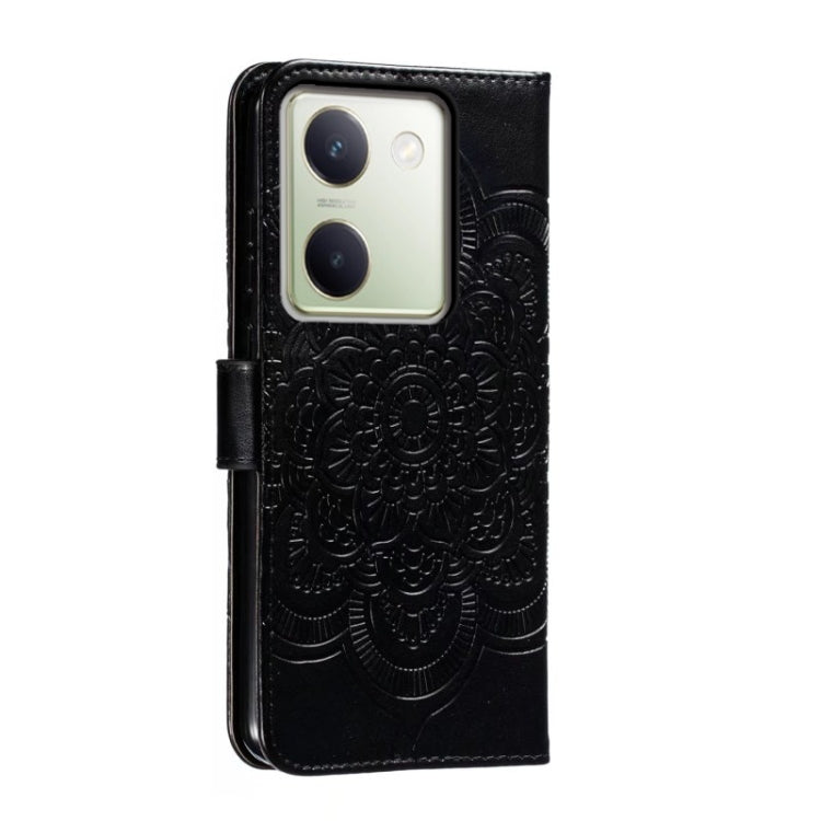 For vivo Y100 5G Sun Mandala Embossing Pattern Phone Leather Case