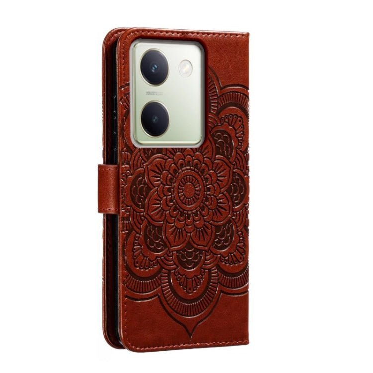 For vivo Y100 5G Sun Mandala Embossing Pattern Phone Leather Case
