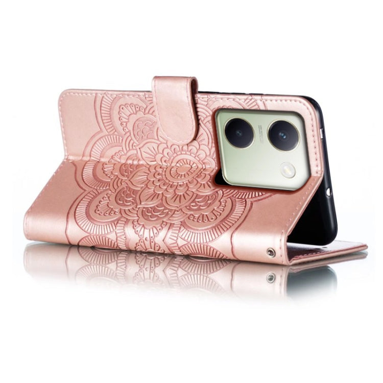 For vivo Y100 5G Sun Mandala Embossing Pattern Phone Leather Case