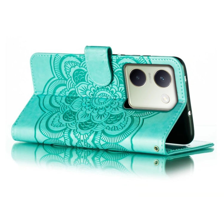 For vivo Y100 5G Sun Mandala Embossing Pattern Phone Leather Case