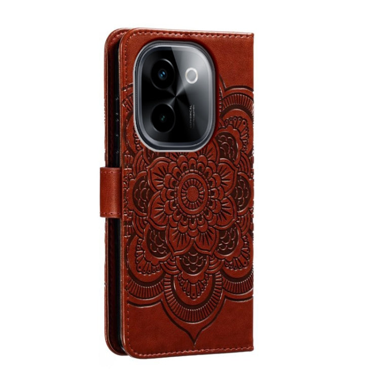 For vivo Y200 5G Sun Mandala Embossing Pattern Phone Leather Case