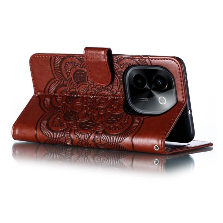 For vivo Y200 5G Sun Mandala Embossing Pattern Phone Leather Case