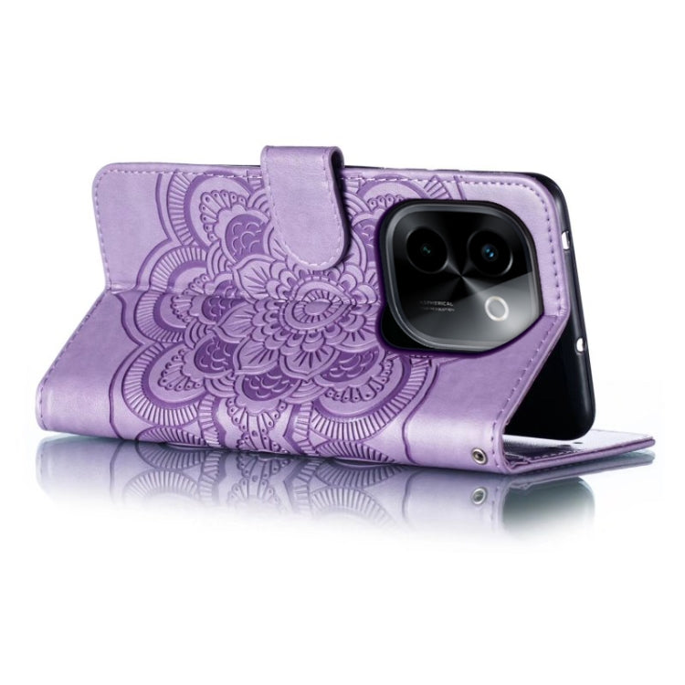 For vivo Y200 5G Sun Mandala Embossing Pattern Phone Leather Case